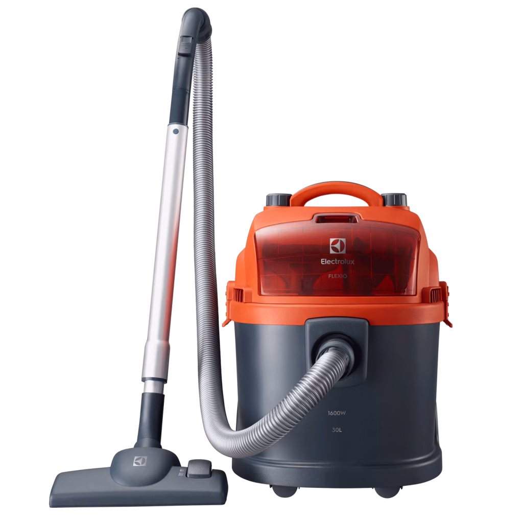 orange vacuum cleaner. House cleaning equipment
